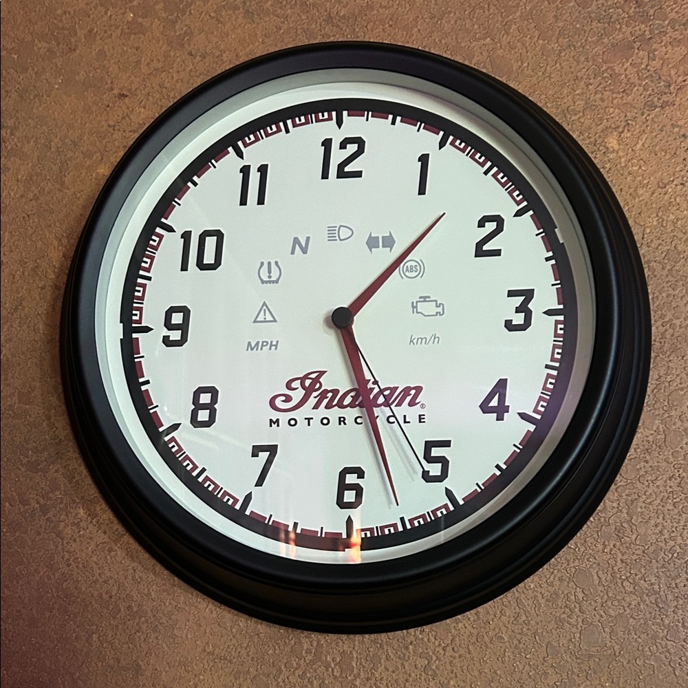 Motorcycle Black and White Wall Clock